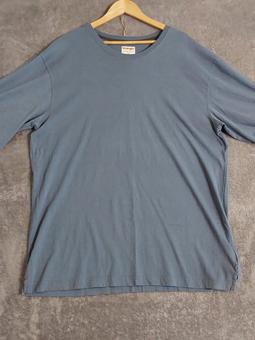 Wrangler Authentics Men's 2XT Blue Crew Neck T-Shirt 100% Cotton Tall